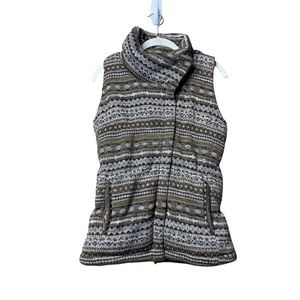 athleta fairaisle downabout vest Down Filled Puffer Warm Casual Small.